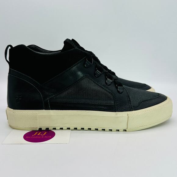 Frye Shoes - Frye Womens Gia Lug Trail Leather/Canvas Lifestyle Sneakers 3478269-BLK Size 8.5